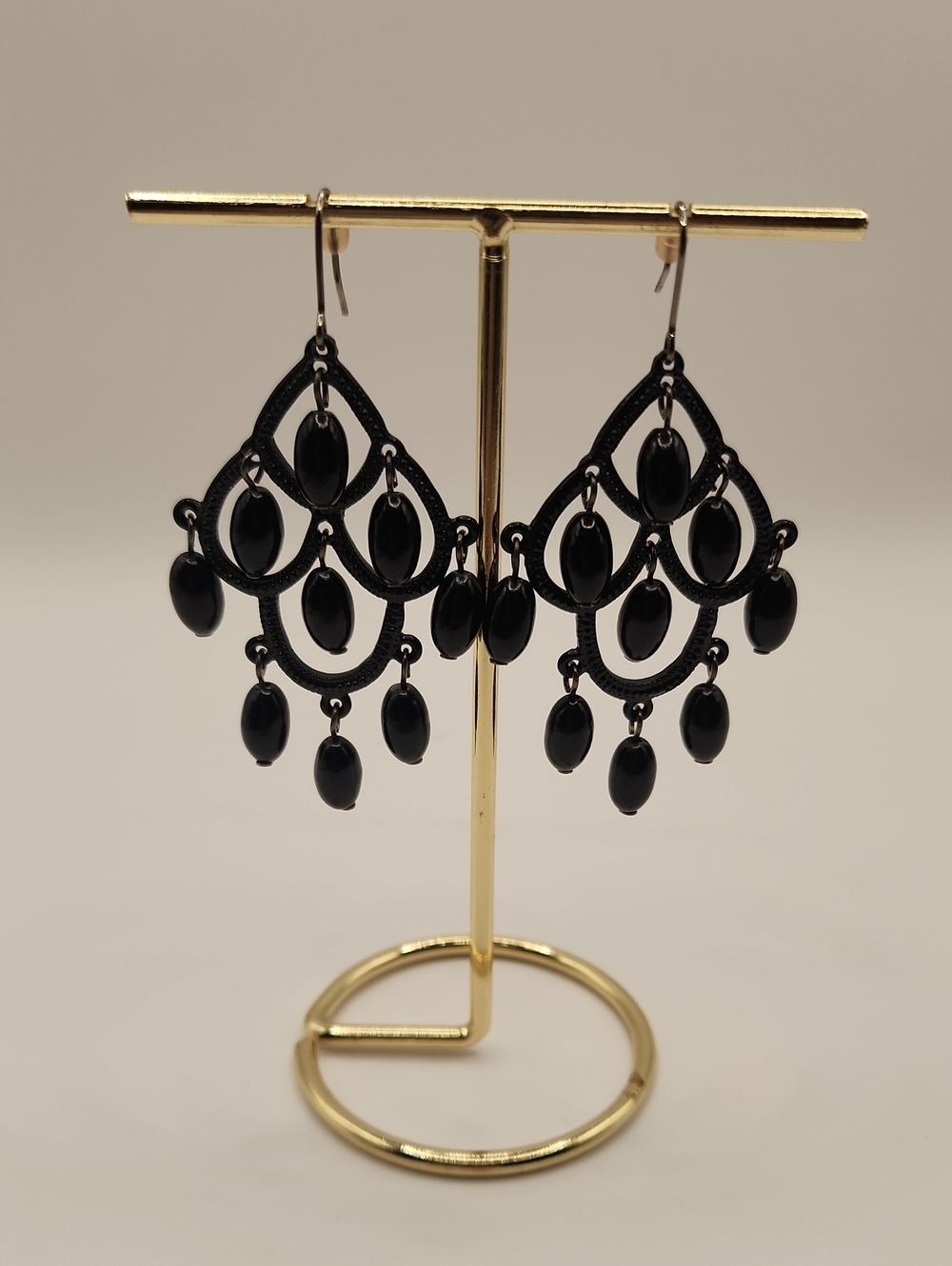 Black Chandelier Drop Earrings - Women Jewelry